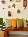 Ikat Block Print Cotton Cushion Cover