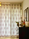 Hand Block Print Kolam Cotton Curtain - STANDARD FABRIC - SINGLE piece