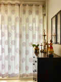 Hand Block Print Kolam Cotton Curtain - STANDARD FABRIC - SINGLE piece