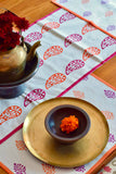 Hand Block Print Utsav Table Runner with Table Mats