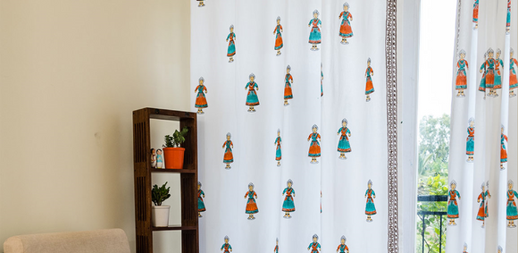 Hand Block Print Doll Curtain Banner