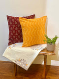 Mustard Ikat Pure Cotton Cushion Cover