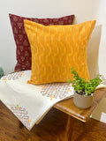 Mustard Ikat Pure Cotton Cushion Cover