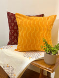 Mustard Ikat Pure Cotton Cushion Cover