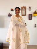 Hand Block Printed Mustard Paisley Dupatta