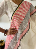 Hand Block Printed Red Dupatta