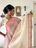 Hand Block Printed Red Dupatta