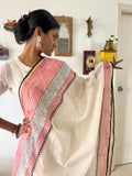 Hand Block Printed Red Dupatta