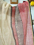 Hand Block Printed Red Dupatta