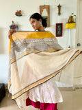 Hand Block Printed Mustard Dupatta