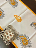Hand Block Print Paisley Print Cotton Table Runner