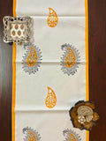 Hand Block Print Paisley Print Cotton Table Runner