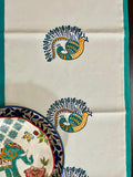 Hand Block Print Peacock Print Cotton Table Runner