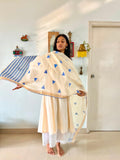 Hand Block Printed shades of Blue  Duppata