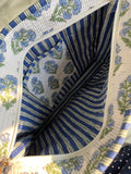 Tote Bag- Hand Block Printed-Blue&Green