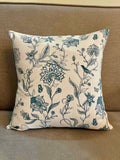 Eternal Spring Print Pure Cotton Cushion Cover in Ash Blue