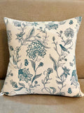 Eternal Spring Print Pure Cotton Cushion Cover in Ash Blue