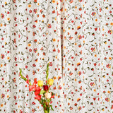 Hand Block Print Gul Cotton Curtain  - SINGLE piece