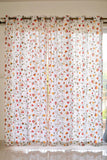 Hand Block Print Gul Cotton Curtain  - SINGLE piece