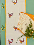 Hand Block Print Kalka Table Runner, Table Mats and Candle Holder