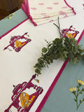Hand Block Print Palki Table Runner, Table Mats and Candle Holder