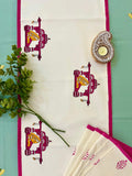 Hand Block Print Palki Table Runner, Table Mats and Candle Holder