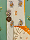 Hand Block Print Paisley Table Runner, Table Mats and Candle Holder