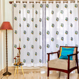 Hand Block Print Peacock Curtain  - SINGLE piece