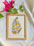 Hand Block printed Paisley with small flowers Frame