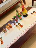 Hand Block printed Golu Couple Doll Table Runner