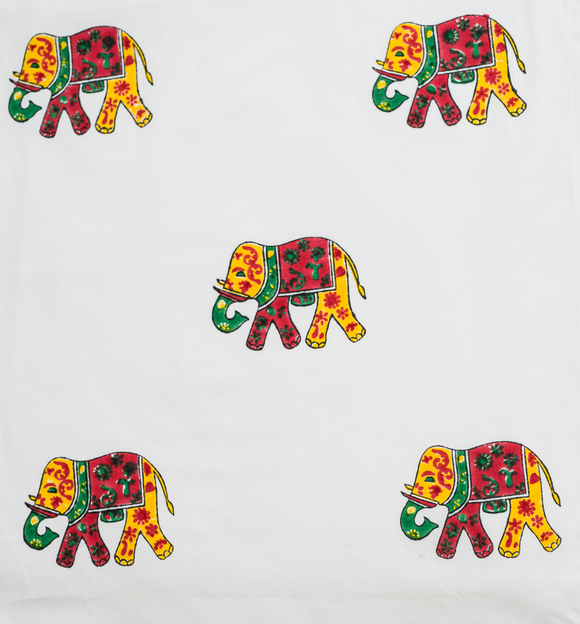Hand Block Print _Elephant Print Curtains_Single Curtain