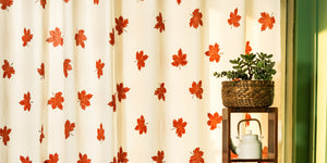 Maple Leave Print Curtain Banner