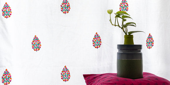 Mohua Print Cotton Curtain Banner