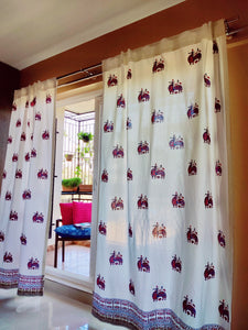 Hand Block Printed Camel Print in Pink and Blue