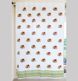 Hand Block Print Elephant Cotton Curtain -Premium -SINGLE piece