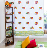 Hand Block Print Elephant Cotton Curtain -Premium -SINGLE piece