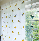 Hand Block Print Preethi Bird Print Cotton Curtain - STANDARD-SINGLE