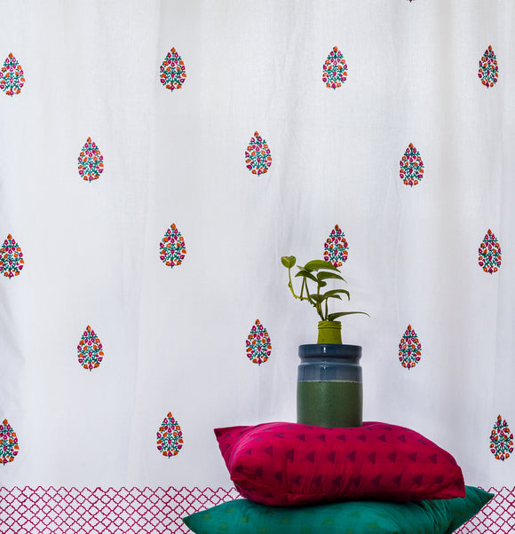 Hand Block Print Mohua Print Cotton Curtain