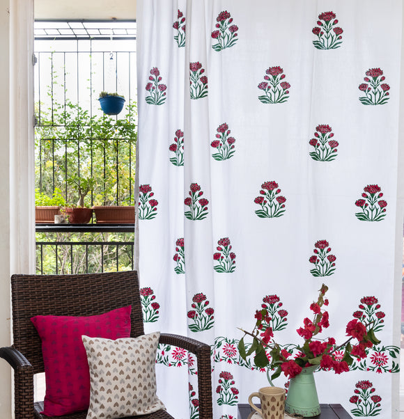 Hand Block Print Neha Print Cotton Curtain