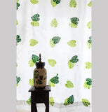 Hand Block Print Monstera Print Cotton Curtain
