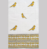 Hand Block Print Preethi Bird Print Cotton Curtain - STANDARD-SINGLE