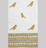 Hand Block Print Preethi Bird Print Cotton Curtain - SINGLE