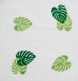 Hand Block Print Monstera Print Cotton Curtain
