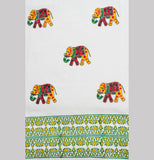 Hand Block Print Elephant Print Cotton Curtain