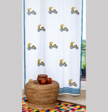 Hand Block Rickshaw Print Cotton Curtain