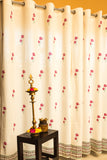 Hand Block Print Lotus Print Cotton Curtain