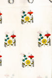 Hand Block Wini Pint Curtain Turquoise, Peach, Lemon color - STANDARD-SINGLE
