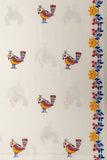 Hand Block Print Kalka Print in Mustard, Indigo and Red Cotton Curtain PREMIUM Fabric