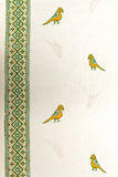 Hand Block Parrot Motif Curtains in Mustard and Green