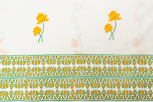 Hand Block Print Lotus Curtain_Single Curtain_Stock Clearance